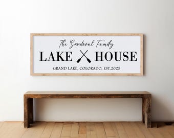 Custom Lake House Wooden Framed Sign | Lake House Decor | Lake House Sign Personalized | Lake Life Sign | Family Lake House Signs