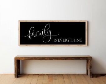 Family Is Everything Wooden Framed Sign, Family Wall Art, Home Decor, Family Sign, Family Wall Decor, Living Room Decor, Family Gift