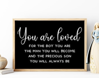 Wooden You Are Loved For The Boy You Are Sign, Kids Room Decor, Boys Room Wall Decor, Boy Nursery Decor, Nursery Wall Art, Wood Signs