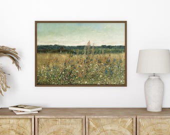 Large Framed Vintage Botanical Wall Art | Oil Painting Print | Living Room Wall Art | Canvas Wall Art | Botanical Floral Art