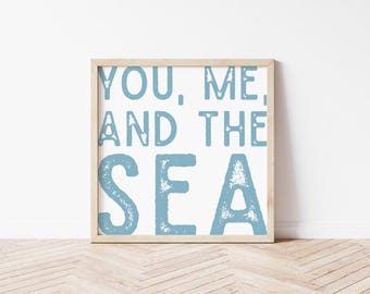 You, Me, Sea Wooden Framed Wall Art Sign