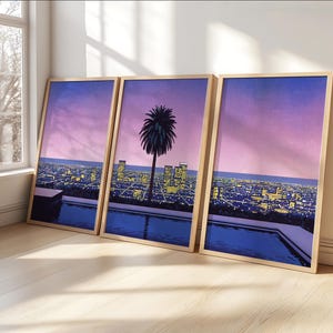 Pacific Breeze 2 by Hiroshi Nagai Set of 3 , Wooden Framed Art, Japanese Retro Wall Print, 80s Aesthetic Decor, Vintage Coastal Poster