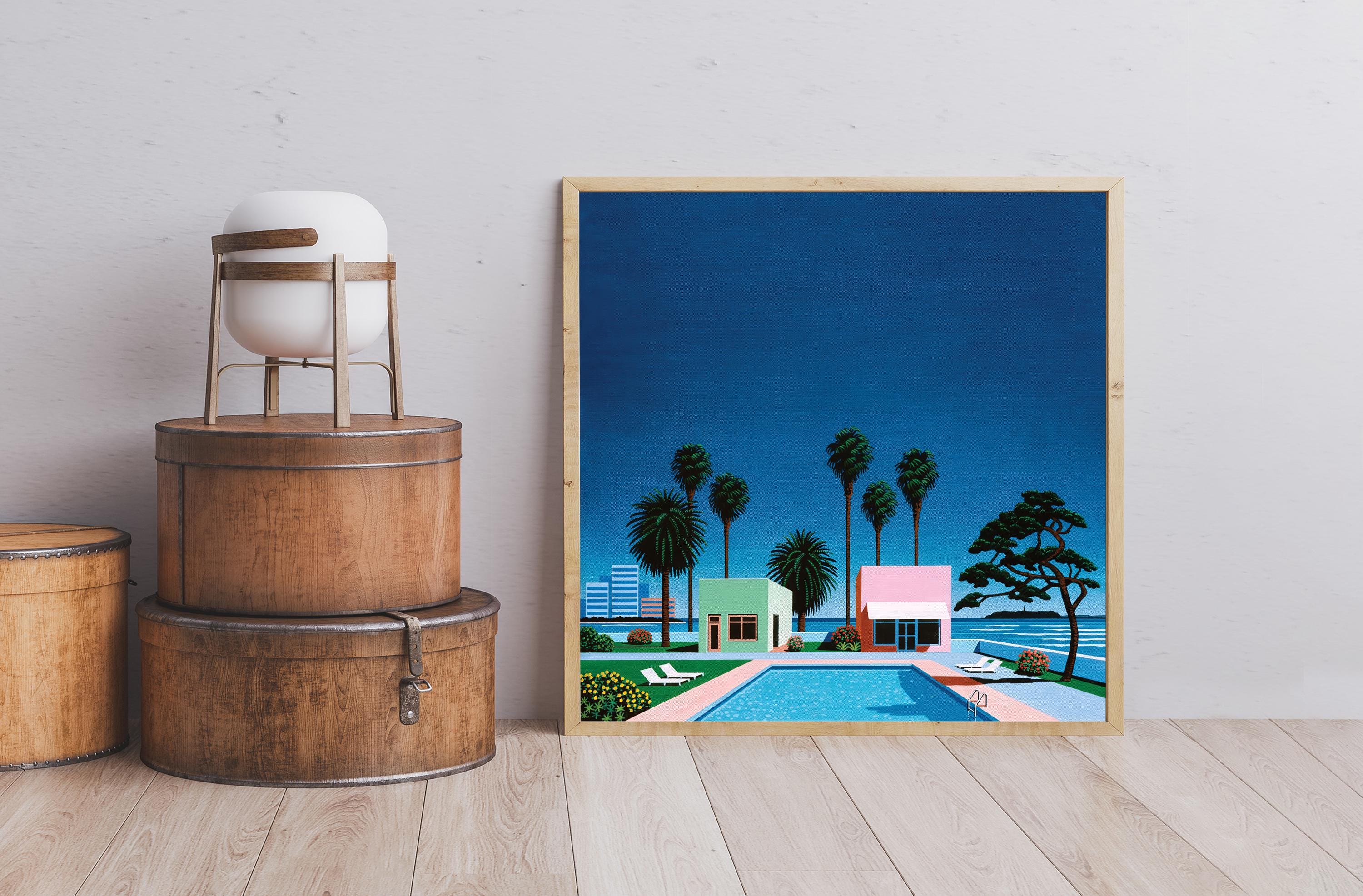 Pacific Breeze by Hiroshi Nagai, Wooden Framed Art, Japanese Retro