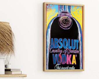 Andy Warhol Absolut Vodka, Wooden Framed Art, Iconic Pop Art