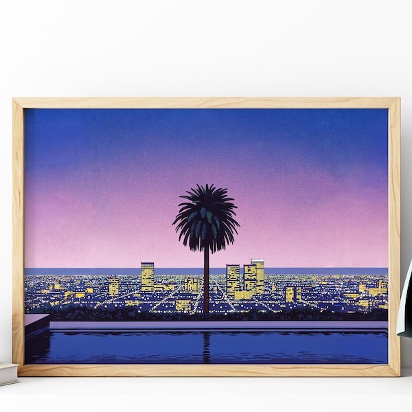 Pacific Breeze 2 by Hiroshi Nagai , Wooden Framed Art, Japanese Retro Wall Print, 80s Aesthetic Decor, Vintage Coastal Poster