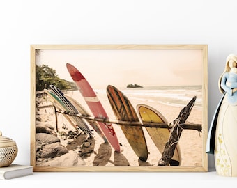 Surf Art Wooden Framed Surfboard Print Surf Decor Coastal Printable Surf board Wall Art Surf Poster Surfing Print Beach Poster Surfer Print