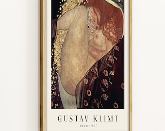 Gustav Klimt-kunstafdruk - Danae-kunstafdruk, Gustav Klimt-afdrukken, Gustav Klimt-muurkunst, art nouveau-decor, kunstafdrukken Klimt-tentoonstelling