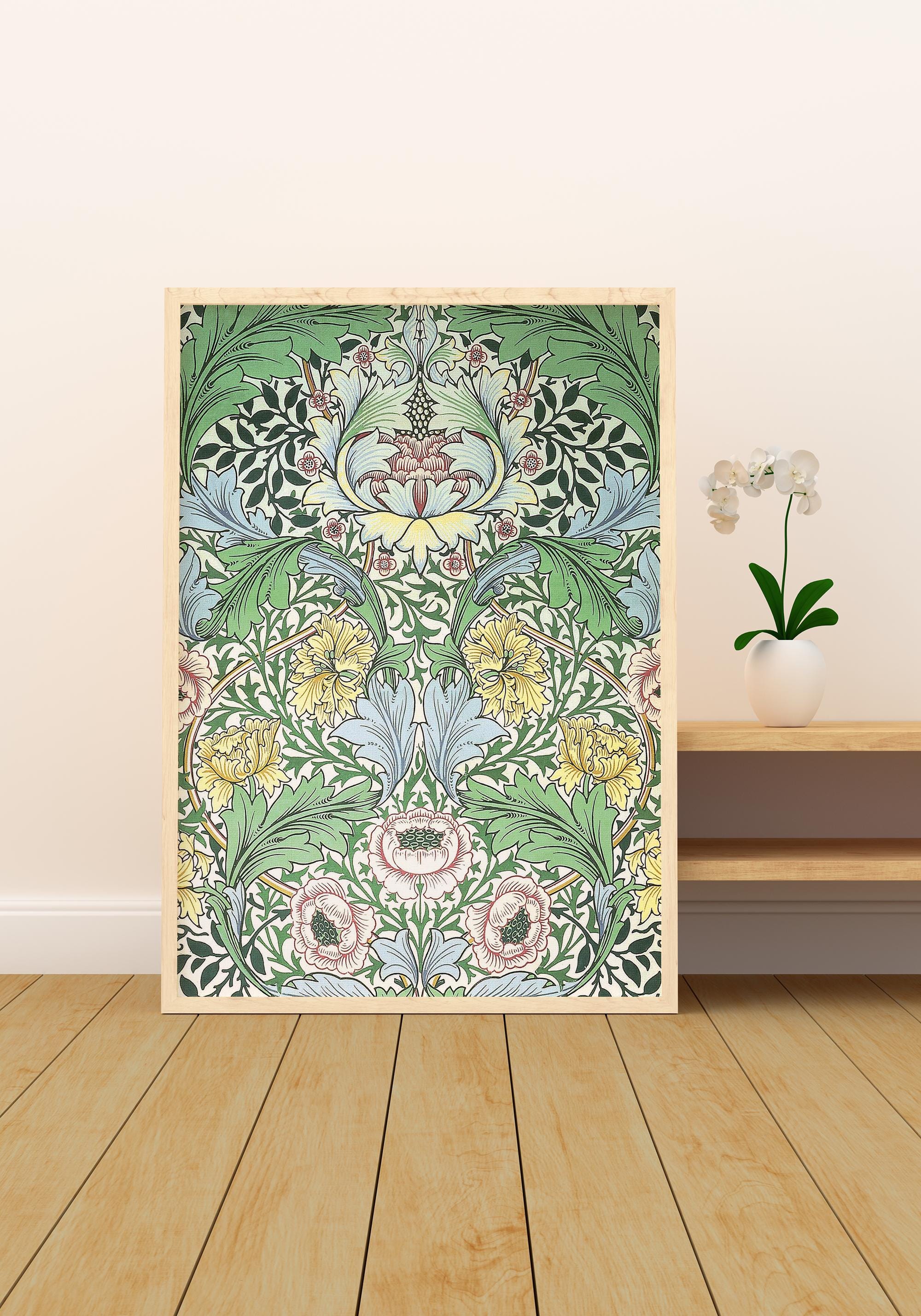 Myrtle by William Morris, Wooden Framed Art, Floral Retro Wall