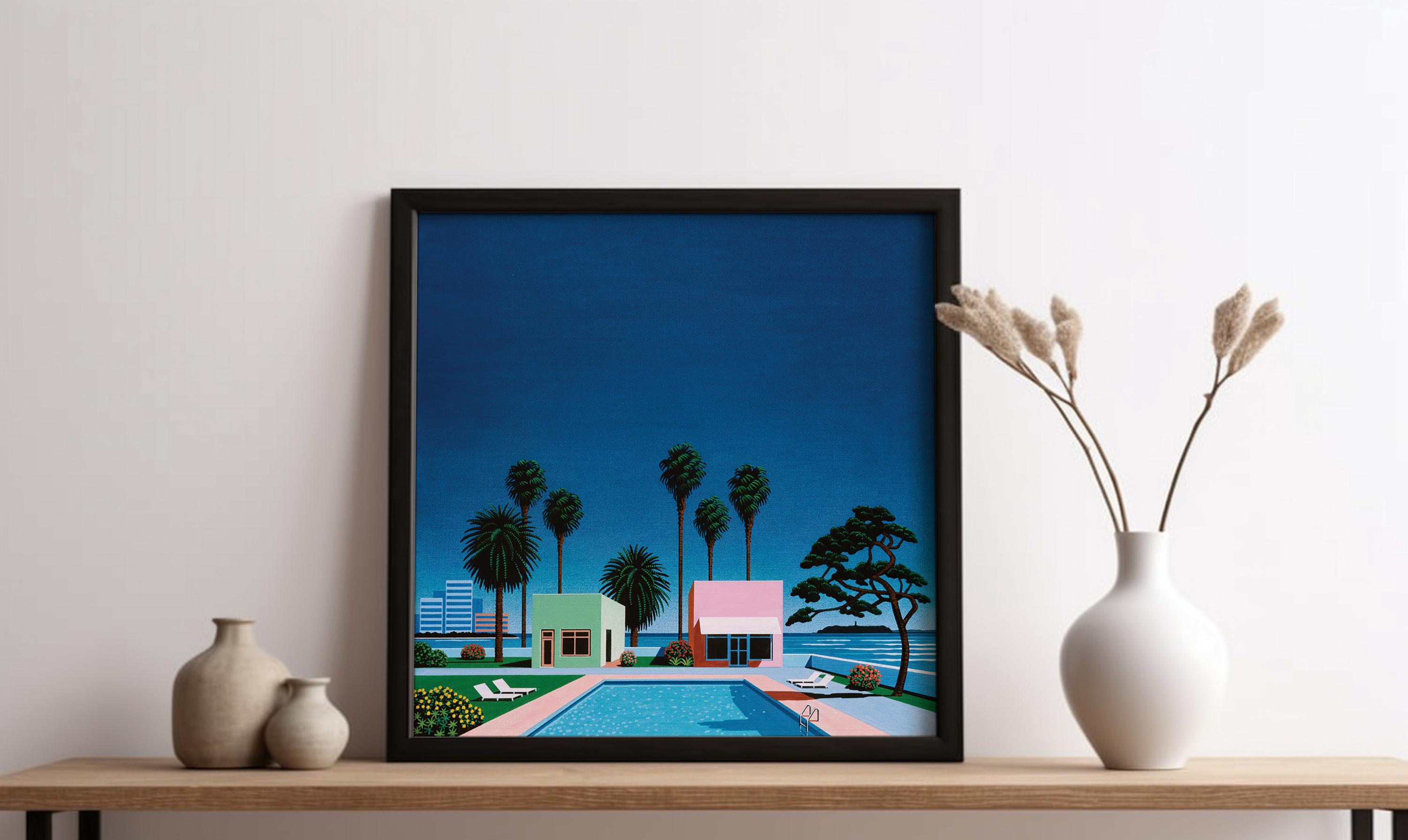 Pacific Breeze by Hiroshi Nagai, Wooden Framed Art, Japanese Retro