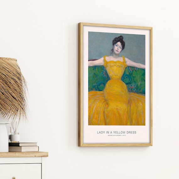 Lady in a Yellow Dress 1915 - Maximilian Kurzweil Wooden Framed Art,  Classic Portrait Print, Vintage Style Wall Decor, - Etsy
