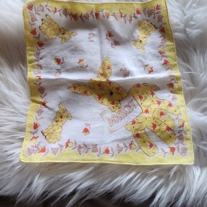 4 Vintage Cartoon Hankies