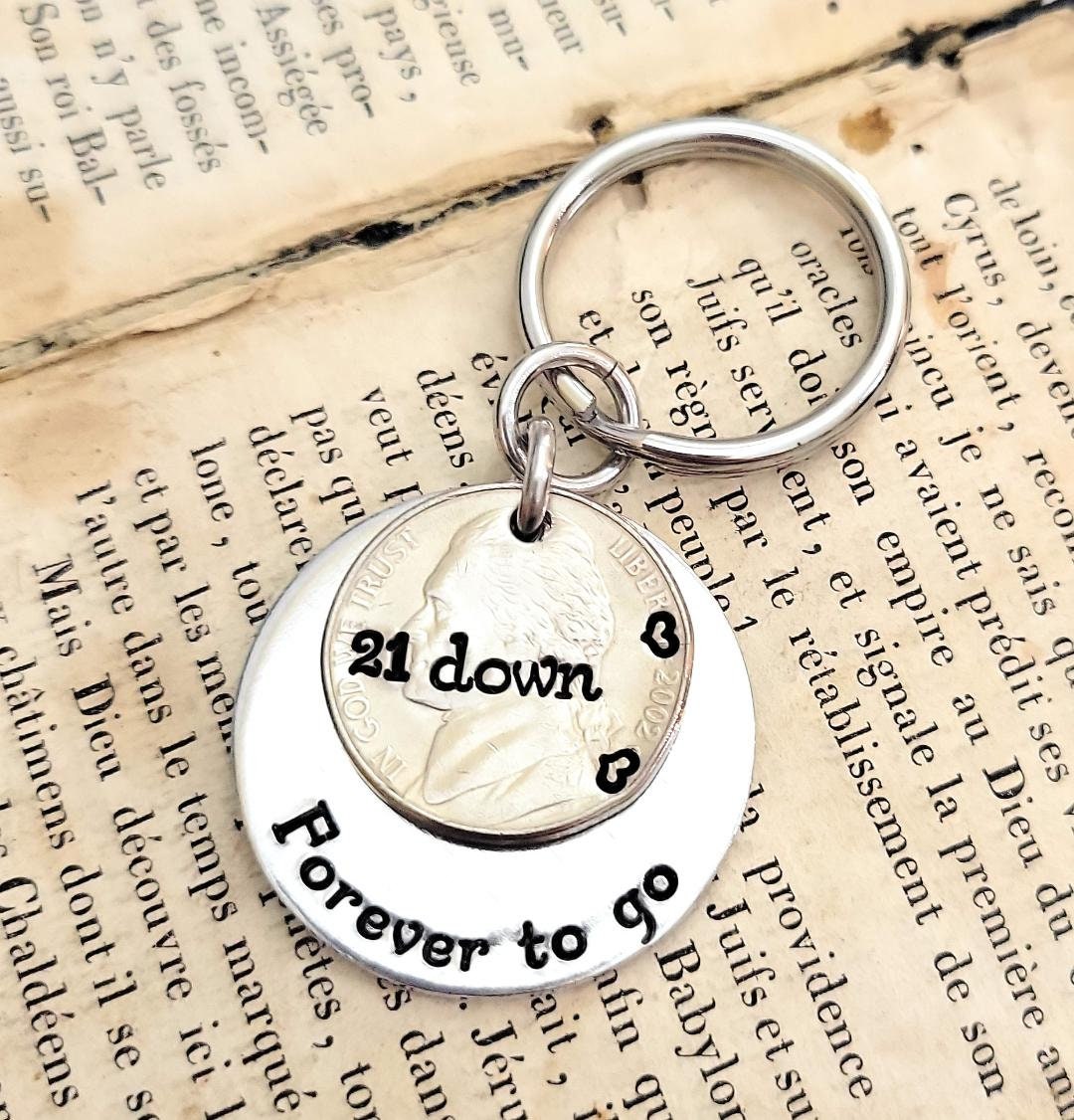 21st Wedding Anniversary Gift 21 Years Down Forever to Go Etsy