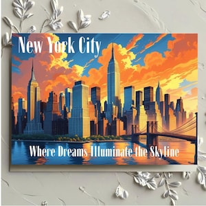 New York City Skyline Greeting Card - NYC Gift Idea