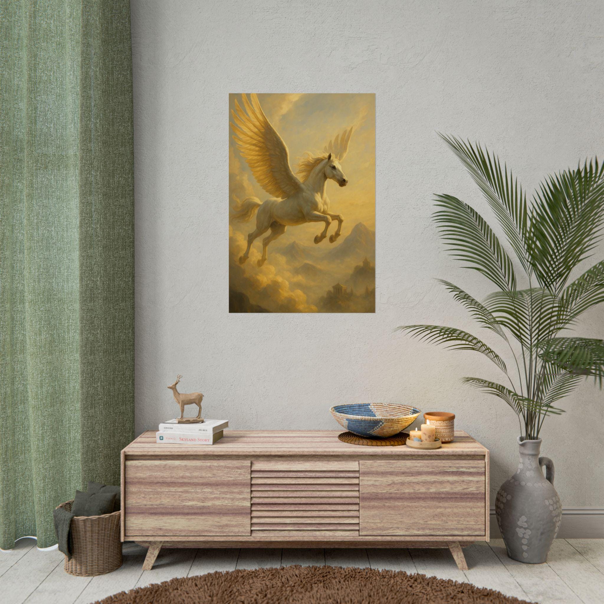 Pegasus Greek Mythology Poster Winged Horse Wall Art Ancient Myth ...
