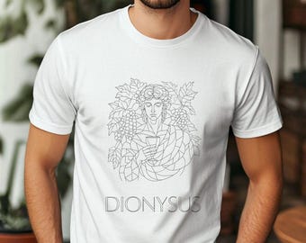 Dionysus Shirt Greek God of Wine T-Shirt Greek Mythology Shirt Minimalist Mythical God Tee Wine Symbol Shirt Gift for Mythology Lover