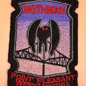 Mothman Patch, Sew-On and Iron-On, 3.75”x2.5”