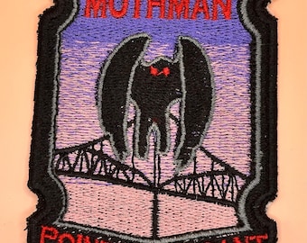 Mothman Patch, Sew-On and Iron-On, 3.75”x2.5”