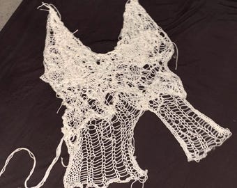 Handgefertigtes Crop Top aus Baumwolle zum Binden: Verstellbares Boho Sommer Top