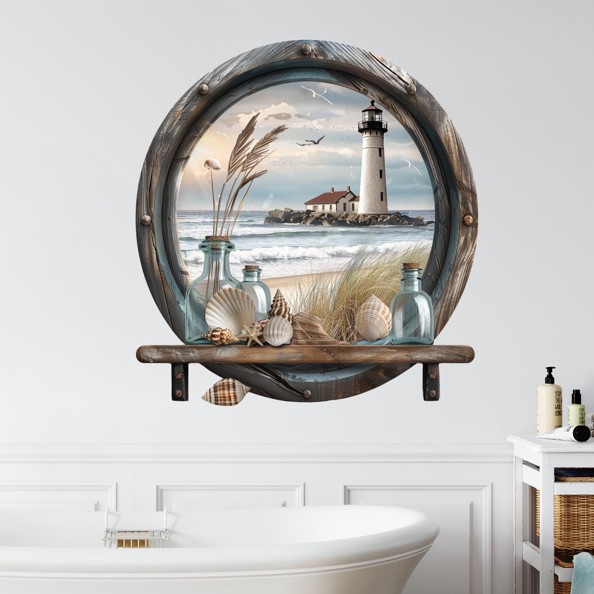 selbstklebende wandsticker 4er set wandtattoo strand & meer