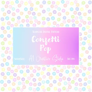 Confetti Pop Seamless Pattern | Colorful Party Dots Wallpaper PNG | 5000x5000 300DPI Digital Paper for Birthday & Celebration Decor