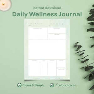 Wellness Journal | Gratitude Journal | Self Care Journal | Daily Journal | 5 Minute Gratitude Journal