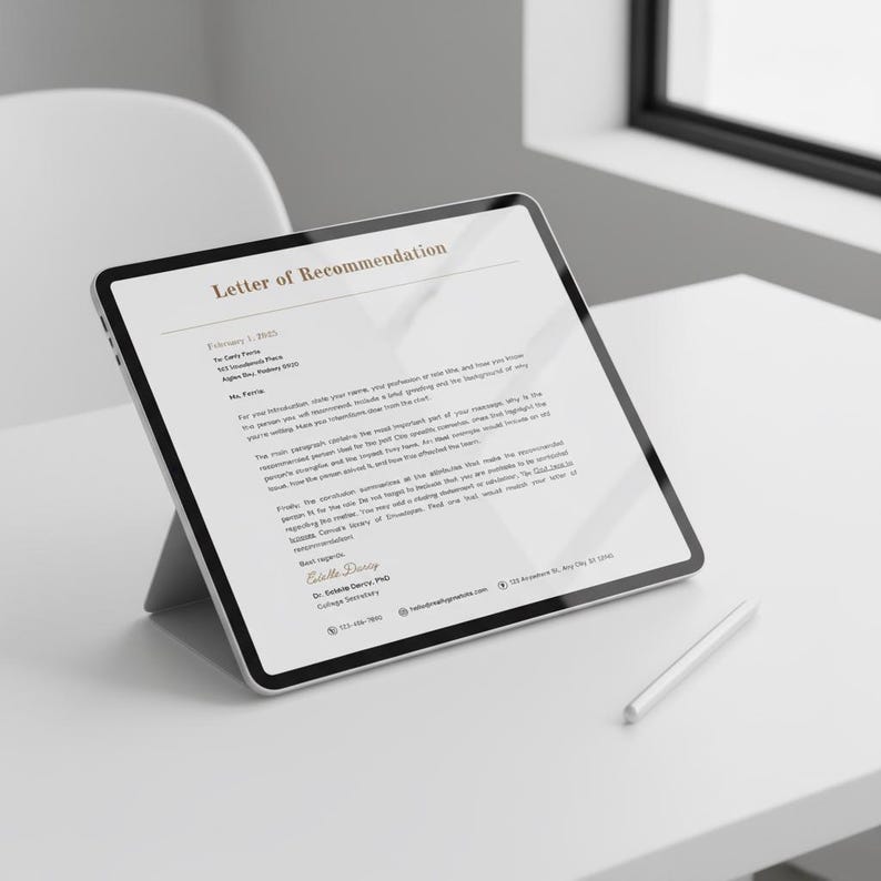 Editable Letter of Recommendation Template | Canva, Printable (A4 & US ...