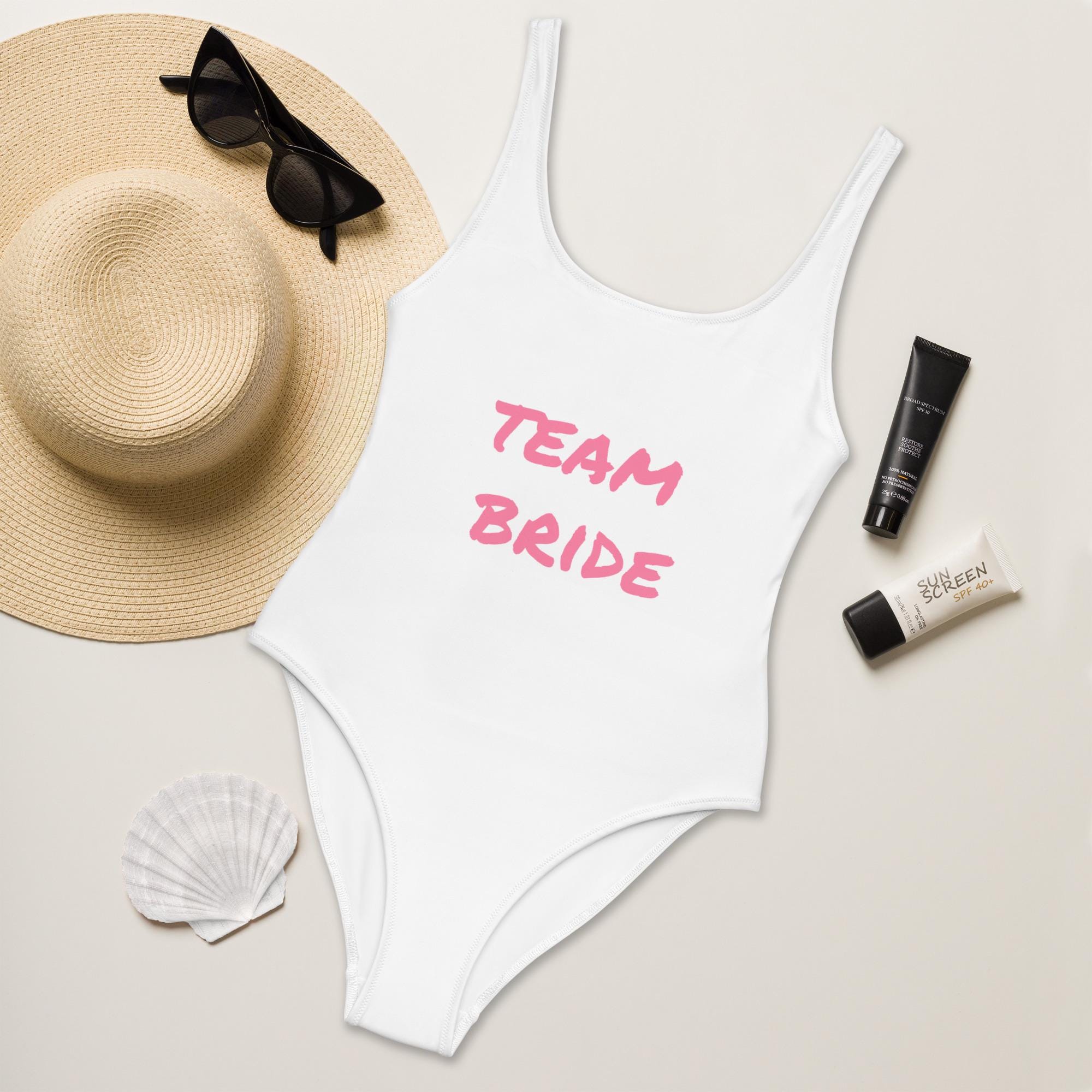 Costume Da Bagno Intero Donna 'Bride' - Per Addio Al Nubilato, Poliestere, Design Sexy - Foto 2