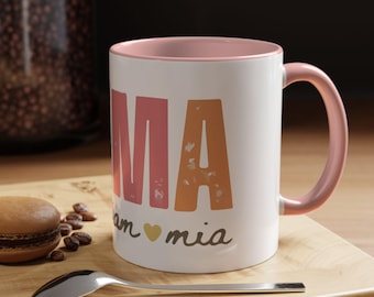 Custom Mama Mug With Kids Names, Handmade Ceramic Coffee Mug