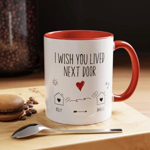 Best Friend Gift, Custom Bestie Coffee Mug, Unique Cute Personalized BFF Gift, Long Distance Friendship, Moving Away Present Ceramic Tea Mug