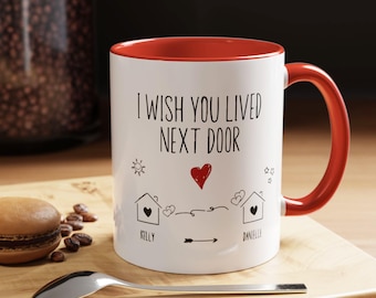 Custom Best Friend Ceramic Coffee Mug, Long Distance Gift, Handmade