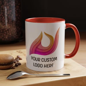 Logo Printed Mug, Coffee Lover Gift, Custom Office Mug, Team Logo Mug, Custom Printed Mug Gift, Personalized Gift, Your Custom Logo Mug