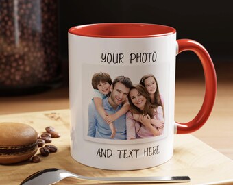 Tazza da caffè personalizzata con foto, regalo personalizzato con immagine, in ceramica fatta a mano