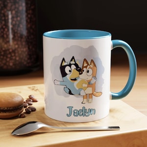 Personalized Bluey Best Dad Ever Mug, Bluey Father's Day, Bluey Coffee Mug for Dad , Bluey Birthday Daddy, Bandit Heeler, Bluey and Bingo