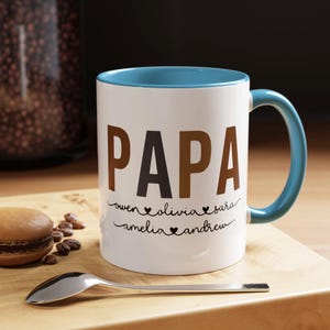 Personalized Papa Mug for Father&#39;s Day, Father&#39;s Day Gift for Papa, Custom Papa Coffee Mug, Papa Gift from Grandkids, Coffee Mug for Papa