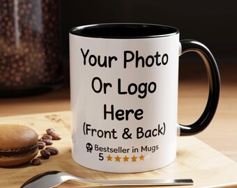 Taza de café personalizada con foto, cerámica hecha a mano, regalo personalizado