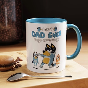Personalized Bluey mug, best dad ever, Bluey mug, best dad ever mug, cool dad mug, fathers day gift from kid, Father's day, Gift for Daddy