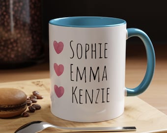 Personalizowany kubek do kawy dla dziewczynki i taty, ręcznie robiony ceramiczny, prezent na Dzień Ojca