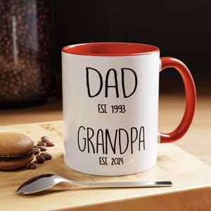 Personalize Promoted Dad to Grandpa Mug, New Grandpa, Grandparents Pregnancy Announcement, Christmas Gifts For Dad, Baby Reveal, Coffee Cup