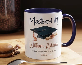Mastered It Mug, Masters Degree Graduation Gift, Handmade Ceramic Coffee Cup