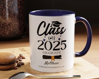 Custom Class of 2025 Graduation Mug, Personalized Senior Gift