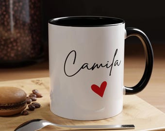 Personalized Name Coffee Mug, Handmade Ceramic 11oz