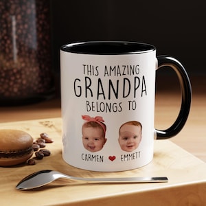 Benutzerdefiniertes Opa-Omageschenk, kundenspezifisches Baby-Gesichtsbecher, dieser erstaunliche Opa gehört Becher, Opa-Geburtstagsbecher, personalisierter Enkel-Fotobecher