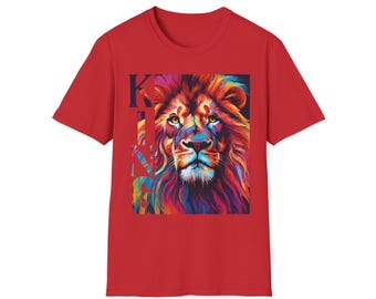 Bunter König der Löwen Grafik-T-Shirt: Tierdruck-T-Shirt