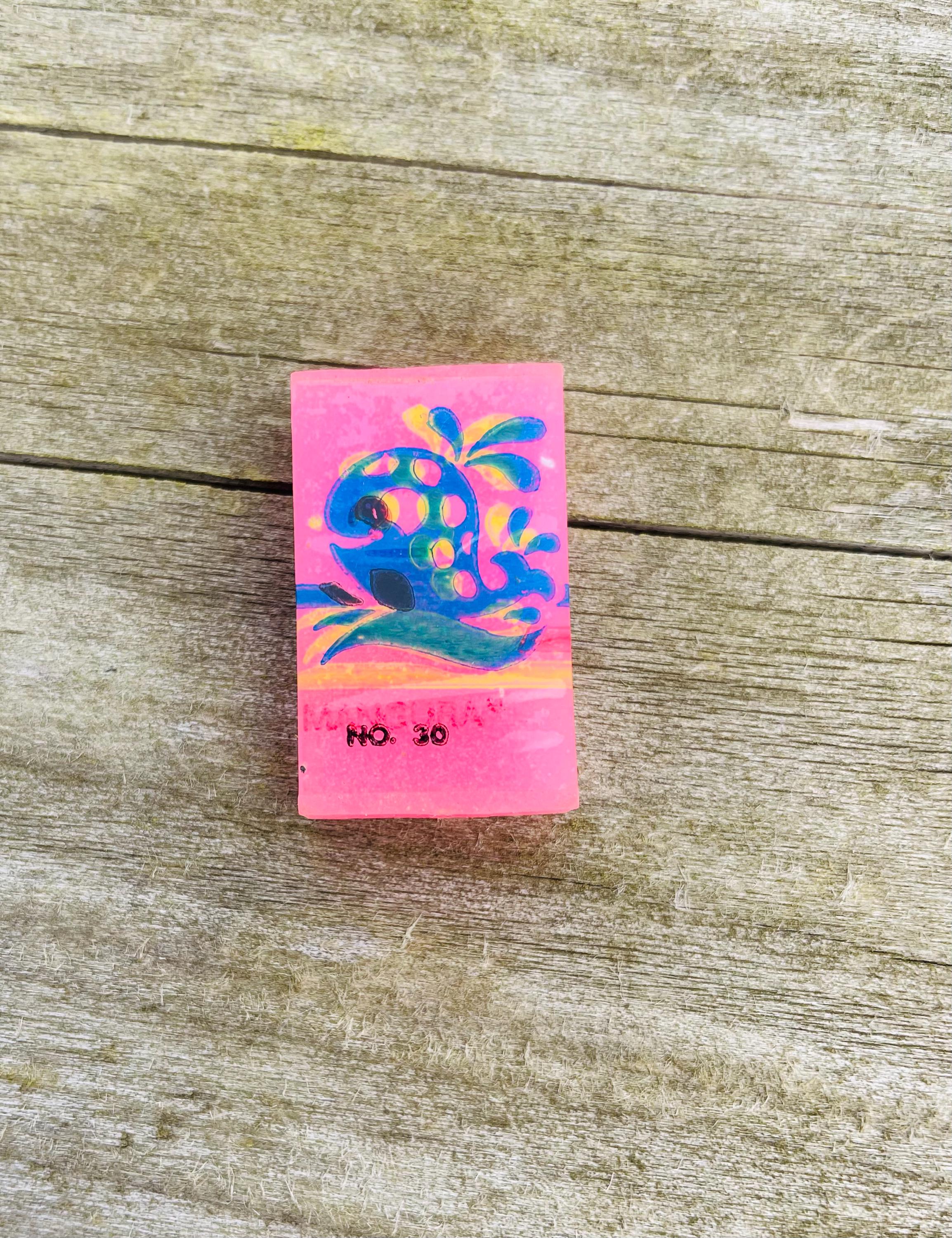 Vintage Mangura Pink Eraser,  1980s Erasers, Gifts for Her