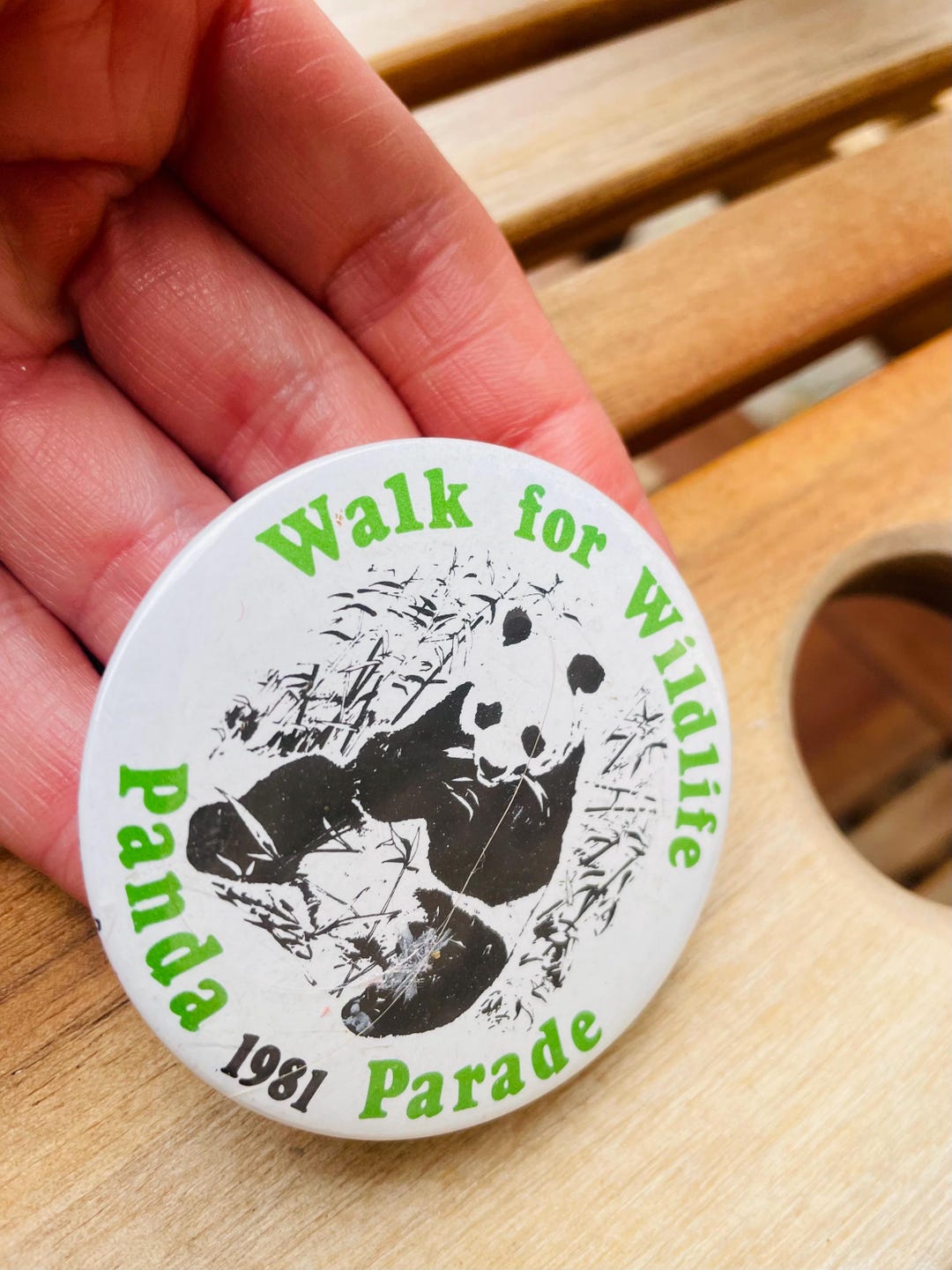 Vintage 1981 Panda Walk for Wildlife Badge - Etsy