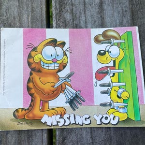 Vintage Garfield Postkarte, 1980er Jahre Garfield Postkarte