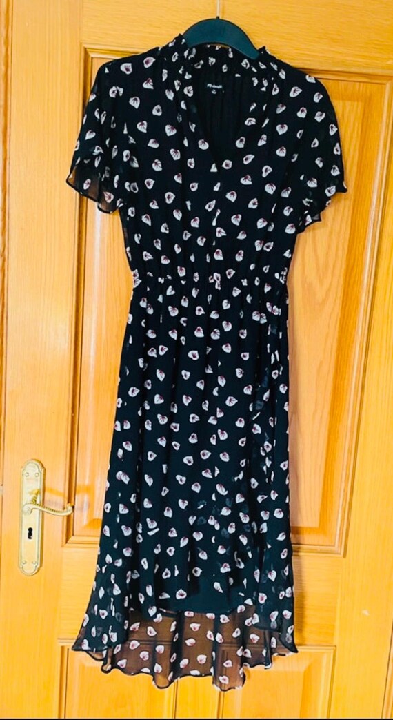 madewell black floral dress Button-Front Midi Shirtdress in Floral