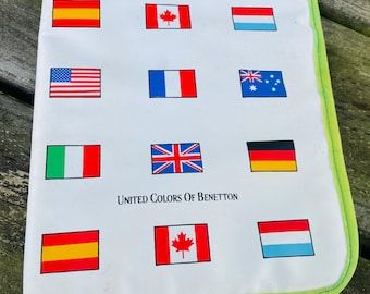 Vintage Benetton schrijfportemonnee uit de jaren 80, cadeaus voor haar
