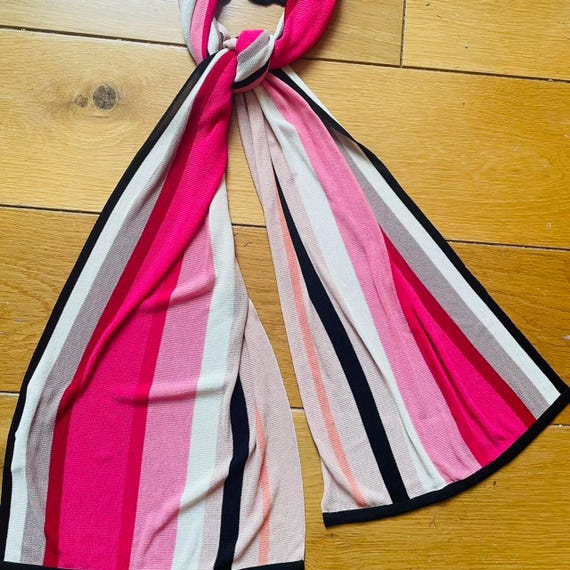 Vintage Alice Temperley Pink Striped Scarf