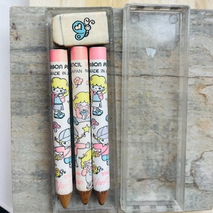 Vintage Ribbon Pencil Set: 1980s Japanese Collectible, Unused